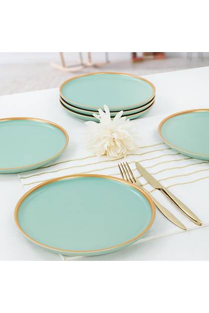 Nordic Gold Mat Ak Yeil Pasta Taba 22 Cm 6 Adet