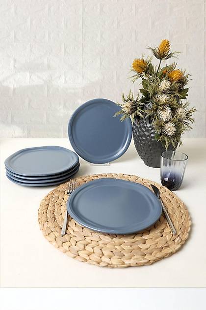 Mat Mavi Bloom Pasta Taba 24 Cm 6 Adet 399
