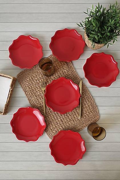 Krmz Romeo Pasta Taba 20 Cm 6 Adet 506
