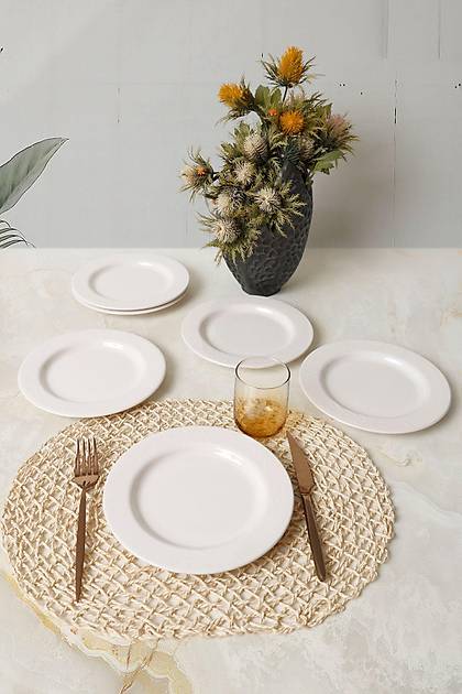 Beyaz yonya Pasta Taba 22 Cm 6 Adet 006