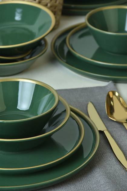 Green Gold Fileli Nordic Yemek Takm 24 Para 6 Kiilik