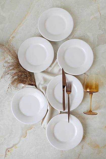 Beyaz Linda Pasta Taba�� 19 Cm 6 Adet 006