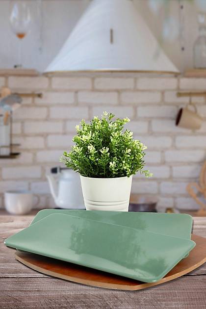 Yeil Siera Kayk Tabak 33 Cm 2 Adet
