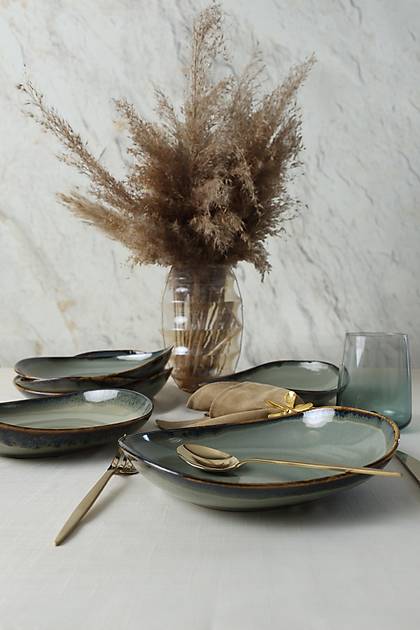 Reaktif Yeil sabella Yemek Taba 22 Cm 6 Adet Q84