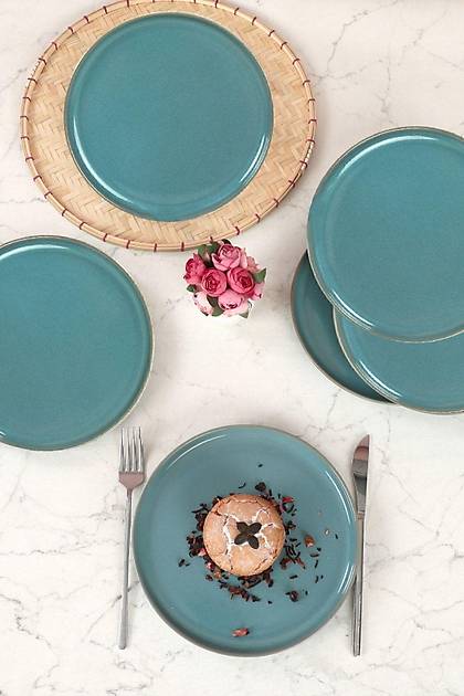 Nordic Blue Granit Pasta Taba 22 Cm 6 Adet