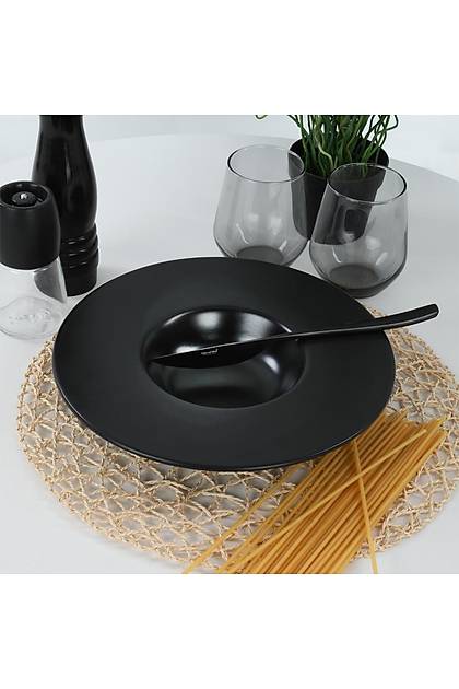 Mat Siyah Gurme Makarna Taba 28 Cm