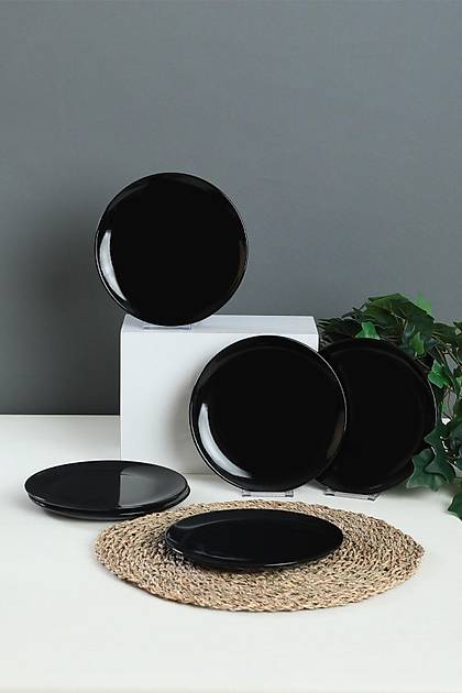 Siyah Delta Pasta Taba 21 Cm 6 Adet