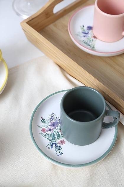 Elegant Blossoms Nordic Kahve Takm 12 Para 6 Kiilik 21788-93