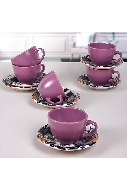 Purple ay Fincan Takm 6 Kiilik 12 Para  - 17924