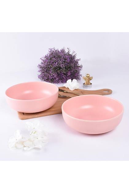 Mat Ak Pembe Kera Salata Kasesi 18 Cm 2 Adet