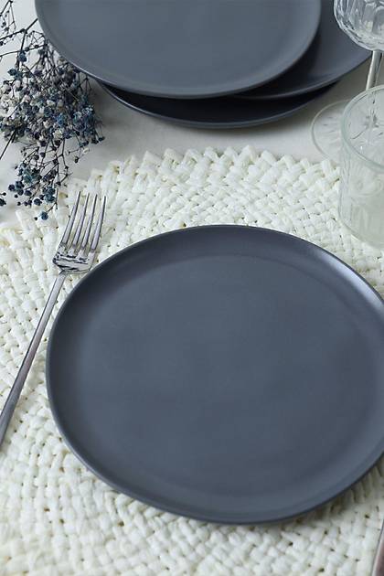 Mat Gri Sardes Pasta Taba 22 Cm 6 Adet 959