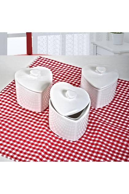 Beyaz Kalp Baharat Takm 10 Cm 3 Adet