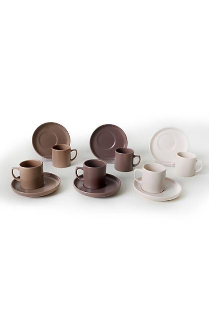 Brown Mix Kahve Takm 12 Para 6 Kiilik 950-958-977