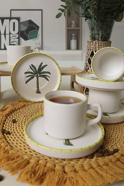 Palmiye Stackable ay Takm 12 Para 6 Kiilik 22642