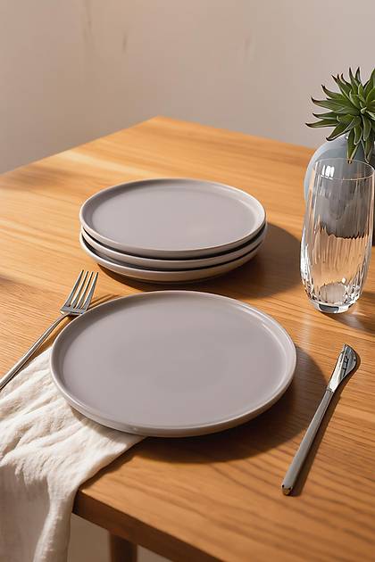 Mat Gri Nordic Pasta Taba�� 22 Cm 4 Adet 995