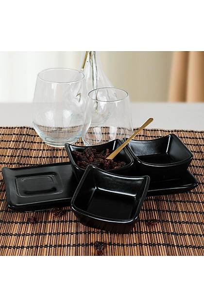 Sandal Mat Siyah Reellik/Sosluk/Kahvaltlk 4 Para