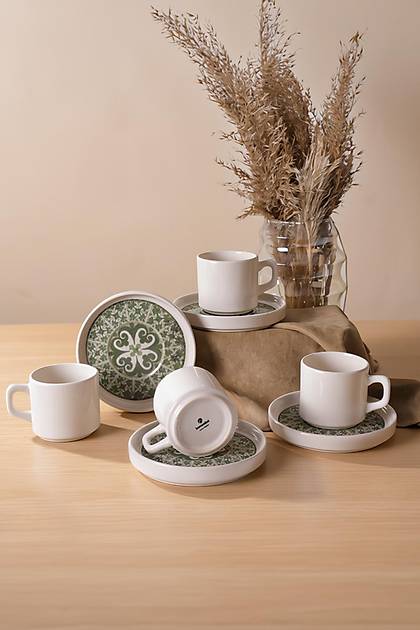 Timeless Green Stackable �ay Tak�m� 8 Par�a 4 Ki�ilik 21975