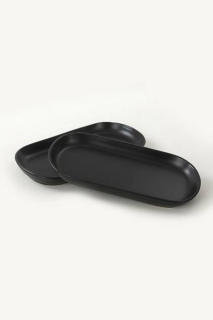 Mat Siyah Noyan Kayk Tabak 2 Adet 28 Cm