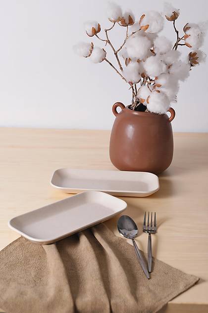 Keramika Mat Krem Pergamon Kay�k Tabak 26 Cm 2 Adet 040