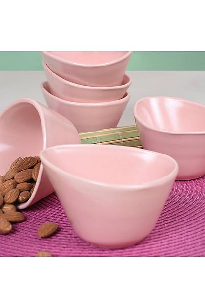 Mat Ak Pembe Miska erezlik 12 Cm 6 Adet