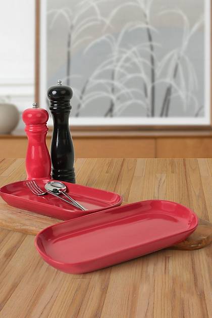 Krmz Noyan Kayk Tabak 2 Adet 28 Cm 506