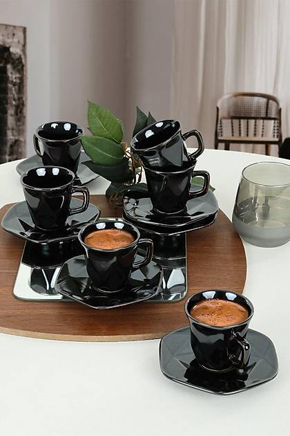 Shizen Kristal Kahve Fincan Takm 12 Para 6 Kiilik