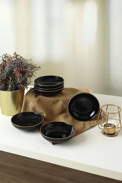 Siyah Gold Halka erezlik / Sosluk 13 Cm 6 Adet