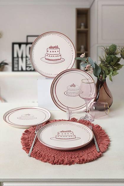 Pink Cake Nordic Pasta Taba 22 Cm 4 Adet 22965-66