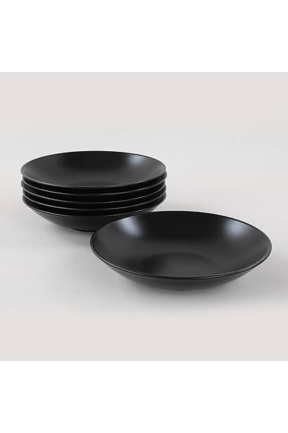 Mat Siyah Gama Yemek Taba 22 Cm 6 Adet