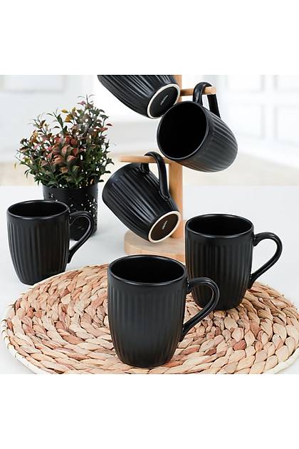 Line Mat Siyah Bulut Kupa 9 Cm 6 Adet
