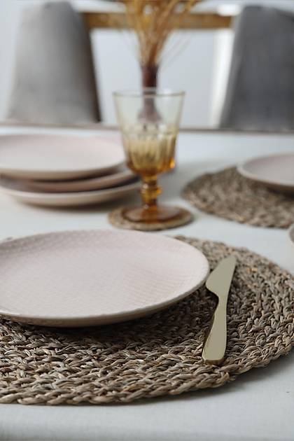 Kumlu Krem Rlyefli Pasta Taba 21 Cm 6 Adet Q32