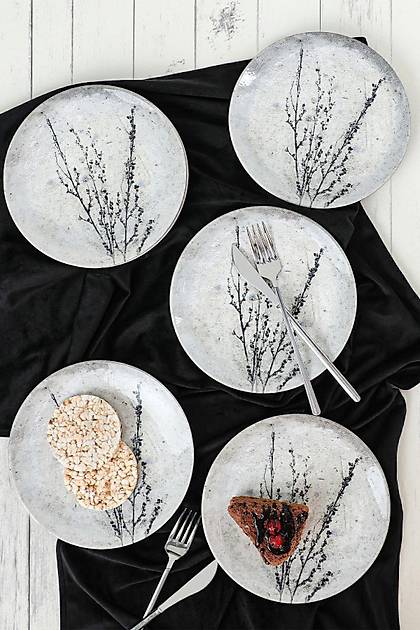 Keraart Black Little Flower Pasta Taba 20 Cm 6 Adet 20974