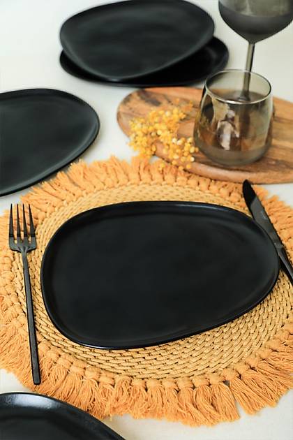 Mat Siyah Tetra Pasta Taba 23 Cm 6 Adet 956