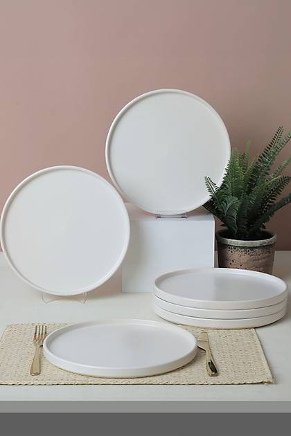 Mat Beyaz Stackable Servis Taba 27 Cm 6 Adet 022