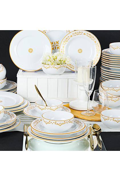Riva Beyaz Gold Yemek Takm 48 Para 12 Kiilik