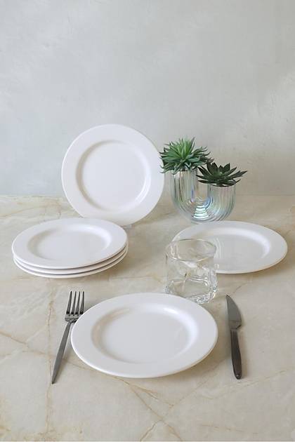 Beyaz Assos Pasta Taba�� 22 Cm 6 Adet 006