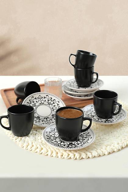 Keraart Black Velvet Kahve Fincan Takm 12 Para 6 Kiilik - 19299
