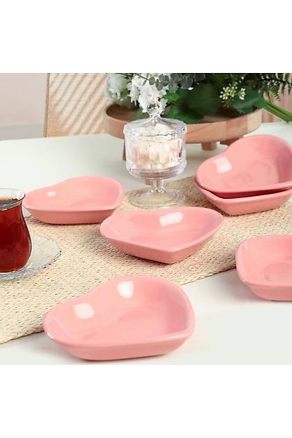 Pembe Kalp erezlik 14 Cm 6 Adet - 550