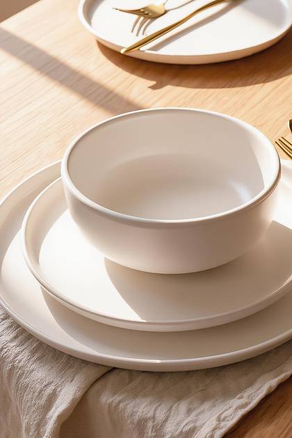 Mat Beyaz Nordic Yemek Tak�m� 6 Par�a 2 Ki�ilik 022