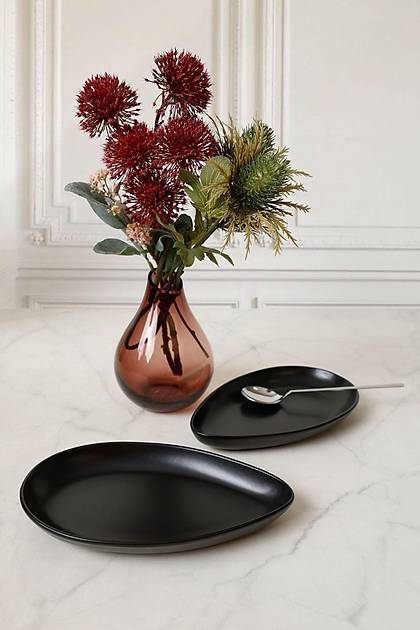 Mat Siyah Serenity Kayk Tabak 24 Cm 2 Adet 956