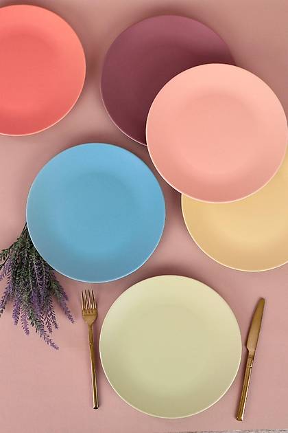 Rainbow Soft Matte Ege Servis Taba 25 Cm 6 Adet 960/990