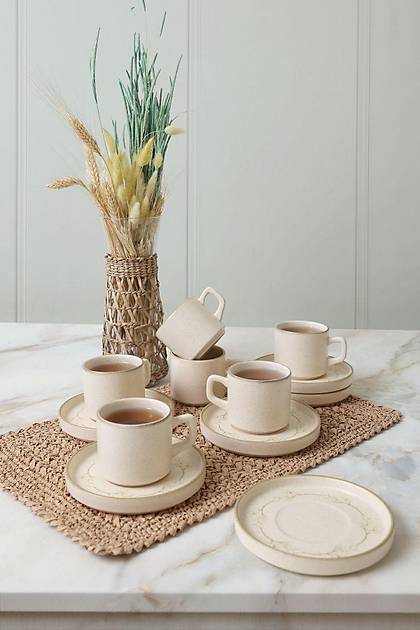 Taupe Bloom Stackable ay Takm 12 Para 6 Kiilik 22520-28