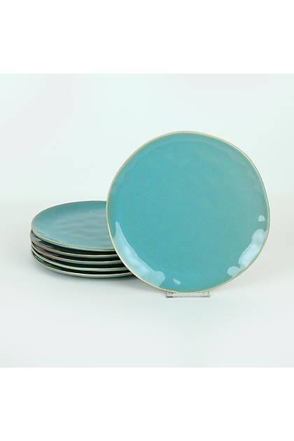 Teal Organik Servis Taba 26 Cm 6 Adet - Q06