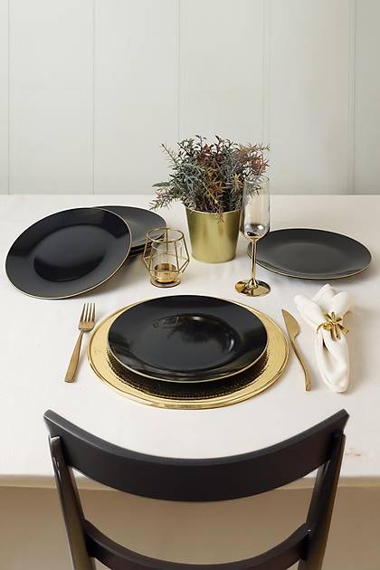 Siyah Gold Ege Servis Taba 26 Cm 6 Adet