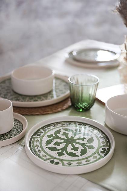 Timeless Green Stackable Yemek / Kahvalt Takm 20 Para 4 Kiilik 21974-75