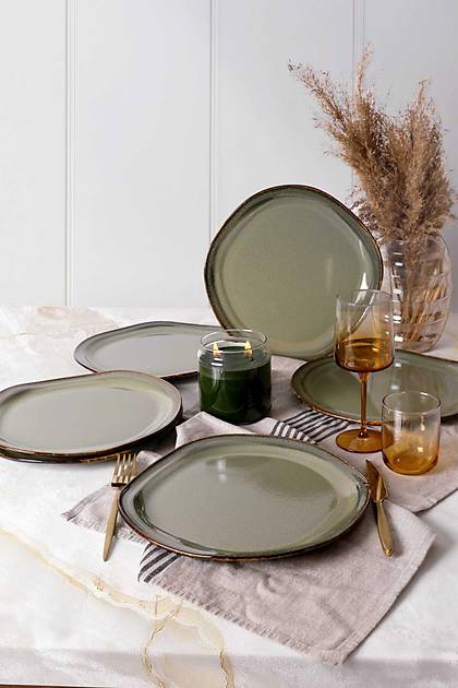 Reaktif Ye�il Bloom Servis Taba�� 29 Cm 6 Adet Q84