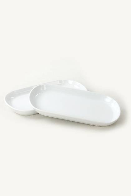 Beyaz Noyan Kayk Tabak 2 Adet 28 Cm