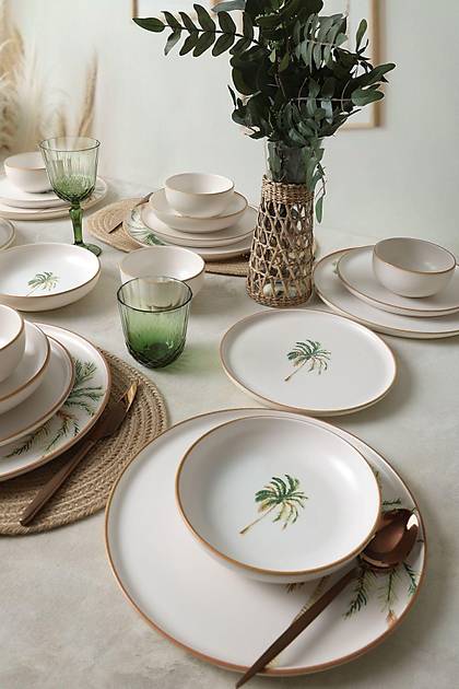 Bronze Palmiye Yemek Takm 24 Para 6 Kiilik 22901-02-03