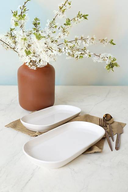 Beyaz Noyan Kayk Tabak 28 Cm 2 Adet 006