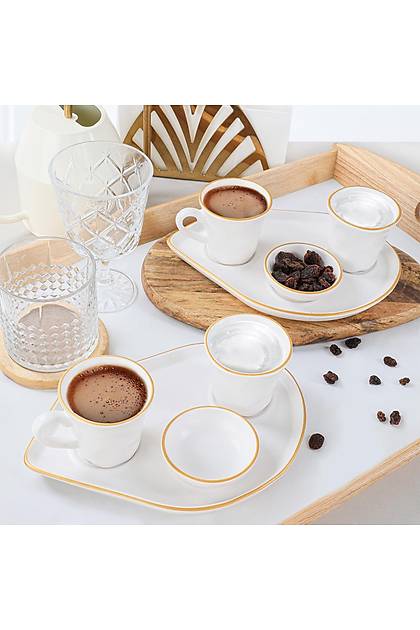 Gold Line Moka Kahve Sunum Seti 8 Para 2 Kiilik
